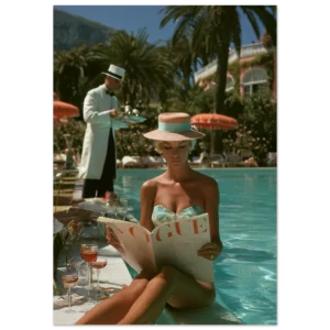 Fashion Lady Vogue Pool Vintage  — Matte Art Print