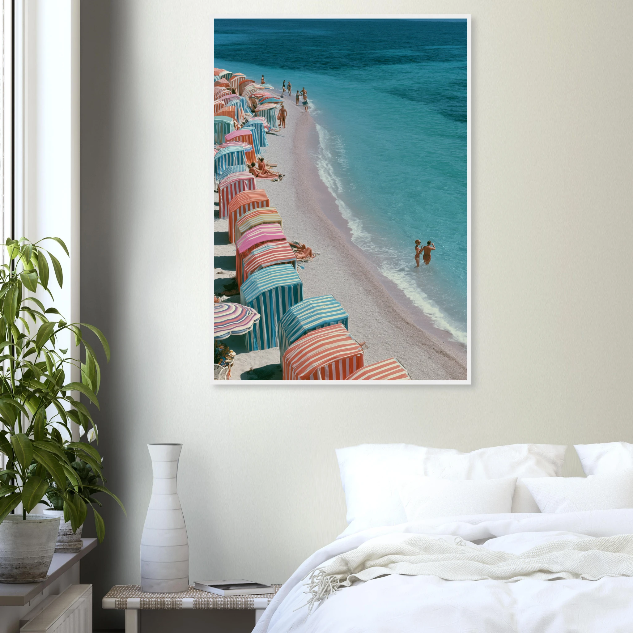 1960s Mediterranean Beach Scene — Framed Print | Atelier Marbella
