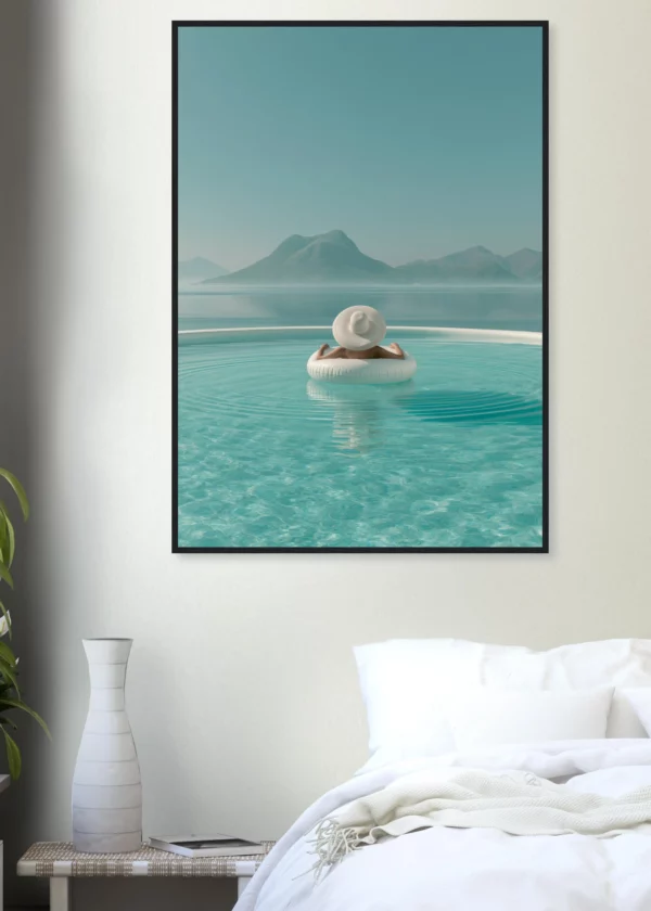 White Hat Infinity Pool — Framed Print