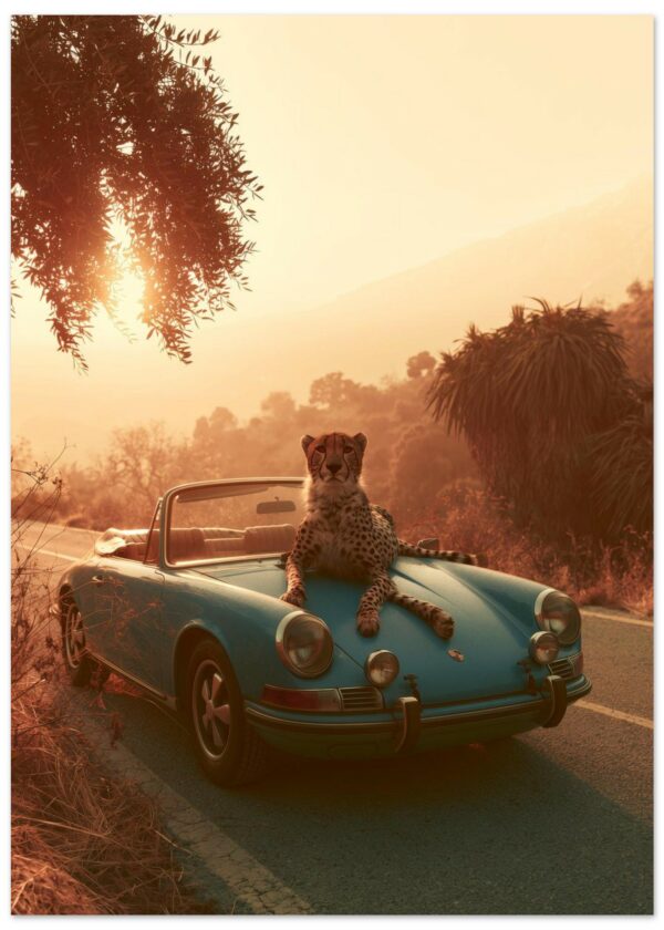Porsche & Leopard — Matte Art Print