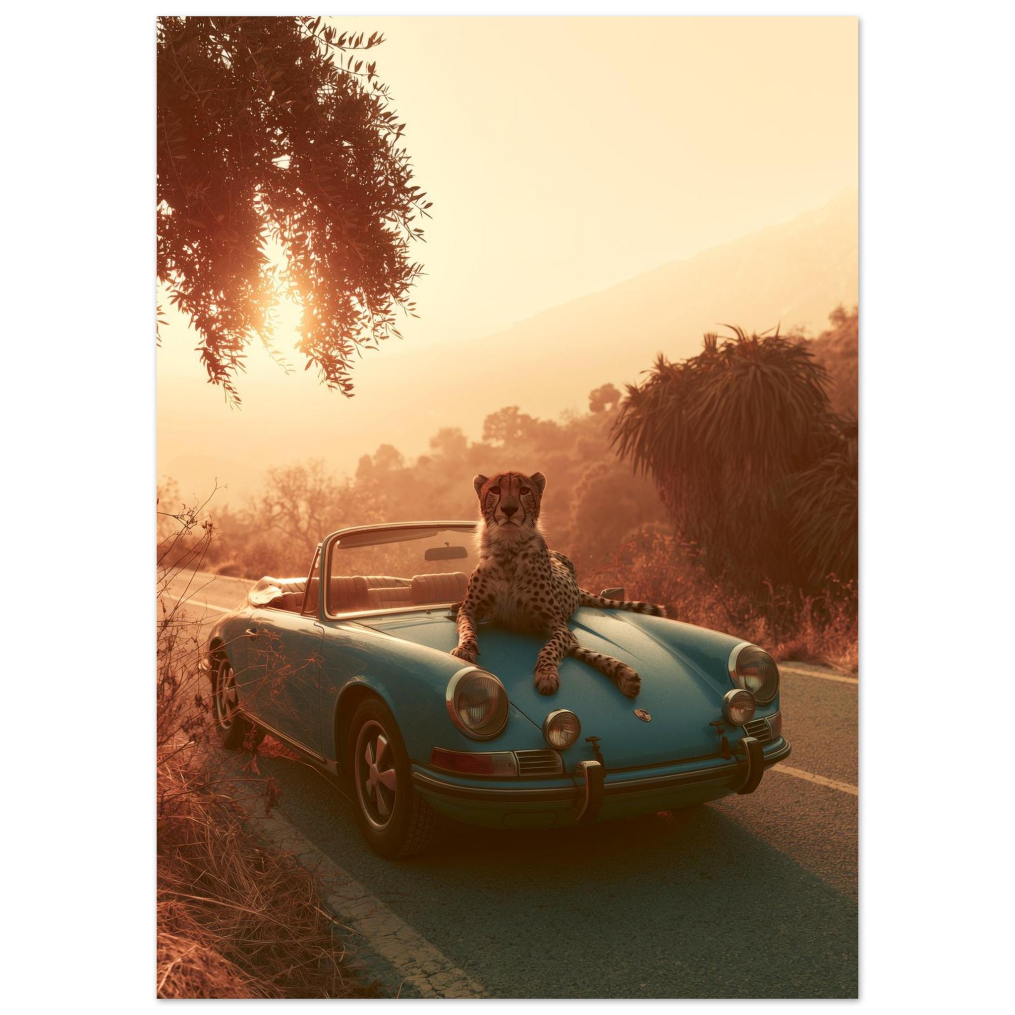 Porsche & Leopard — Matte Art Print | Atelier Marbella