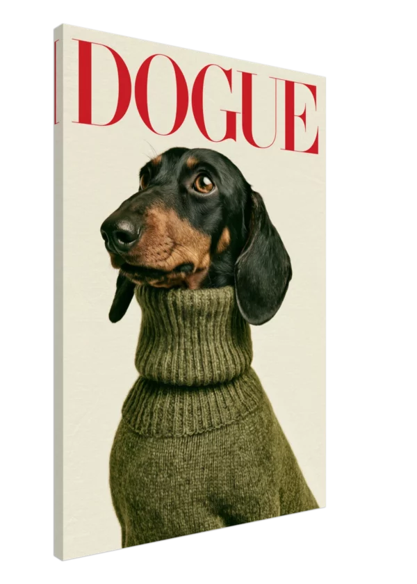 Dachshund Dogue Black Fire — Canvas Print