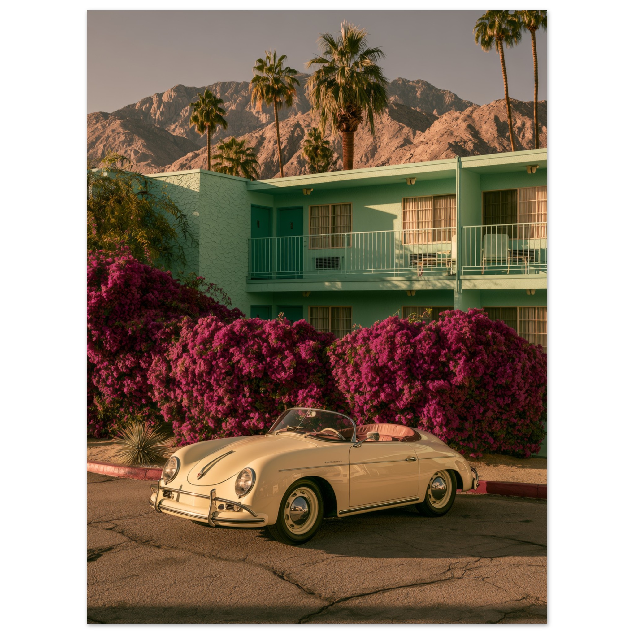 Porsche 356 PSring art print interior mockup — Cars | Atelier Marbella