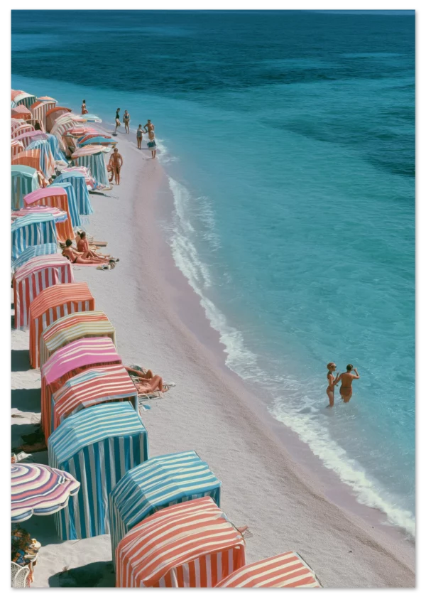 1960s Mediterranean Beach Scene — Matte Art Print