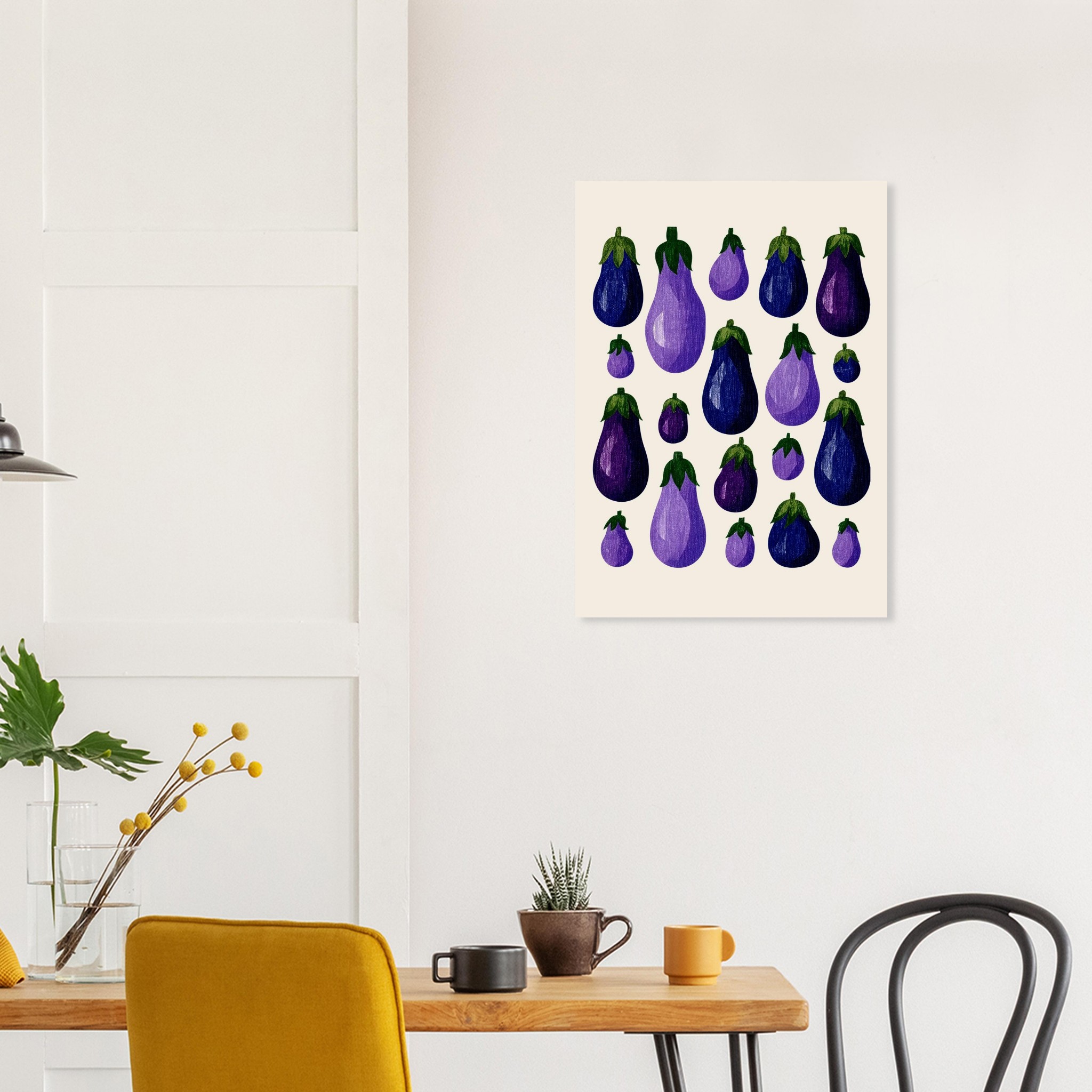 Eggplants art print interior mockup — Botanical | Atelier Marbella