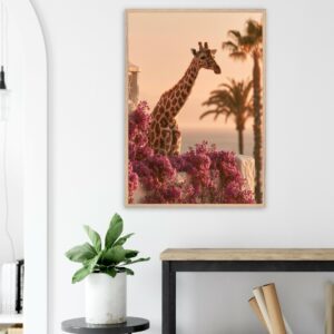 Arte de pared de jirafas — Lámina enmarcada