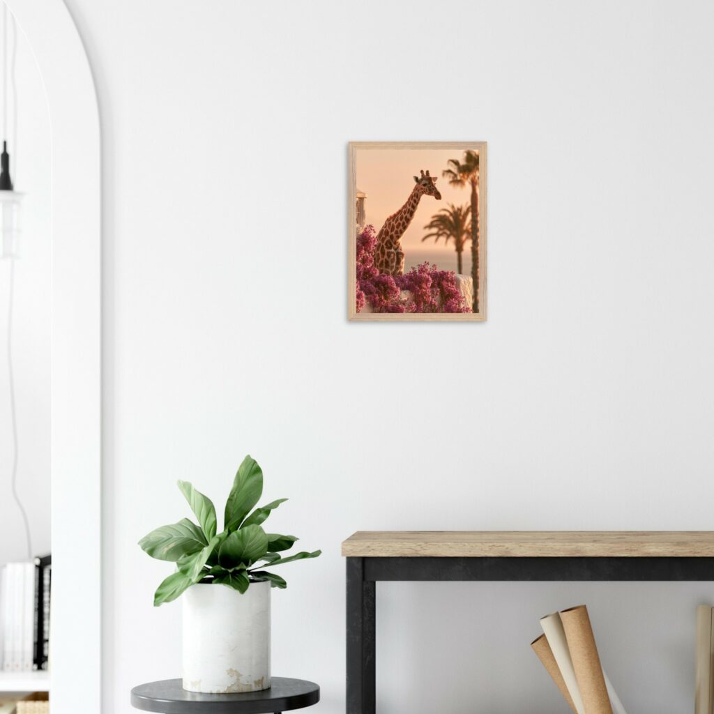 Giraffes art print interior mockup — Animals | Atelier Marbella