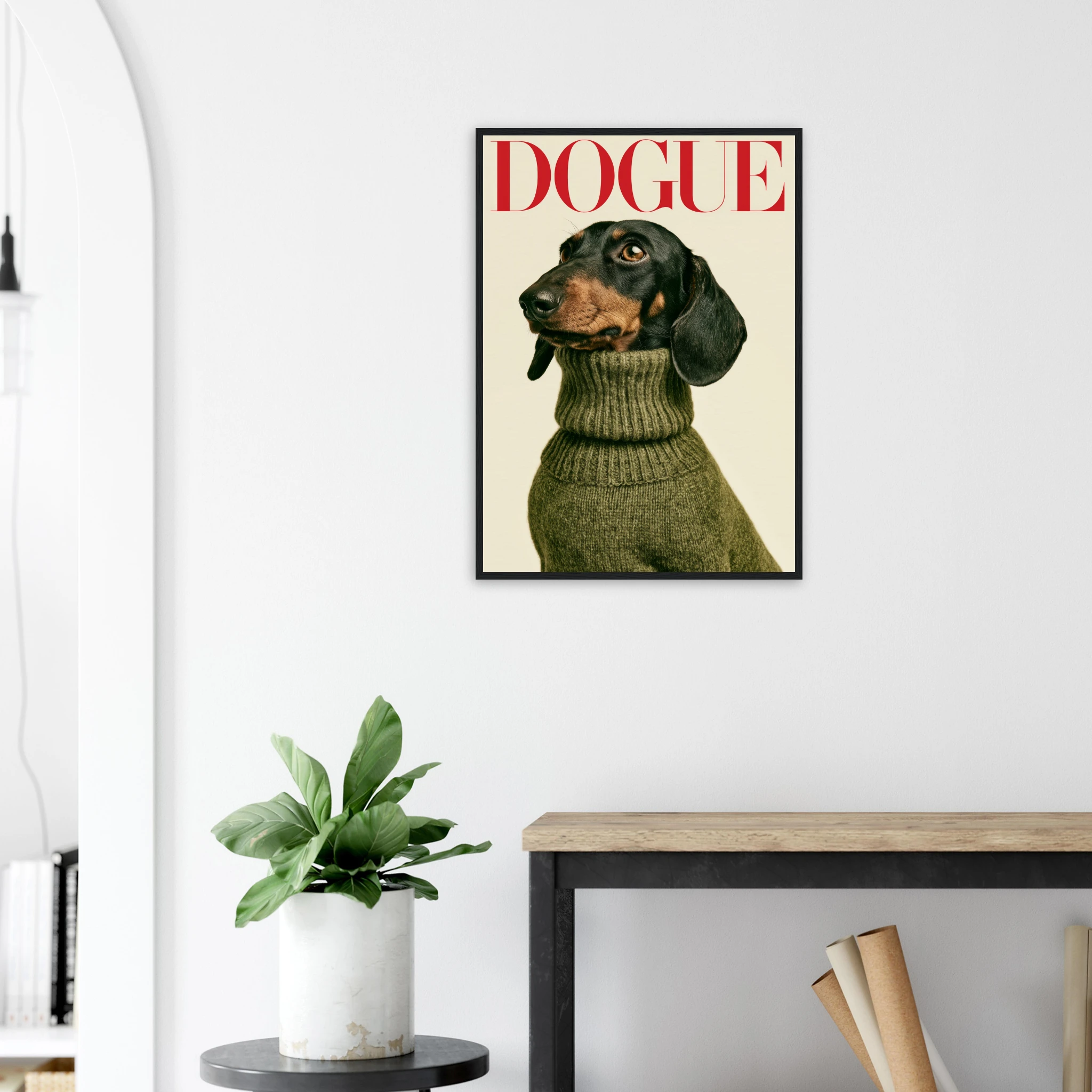 Dachshund Dogue Black Fire Framed Print — variant 5 | Atelier Marbella