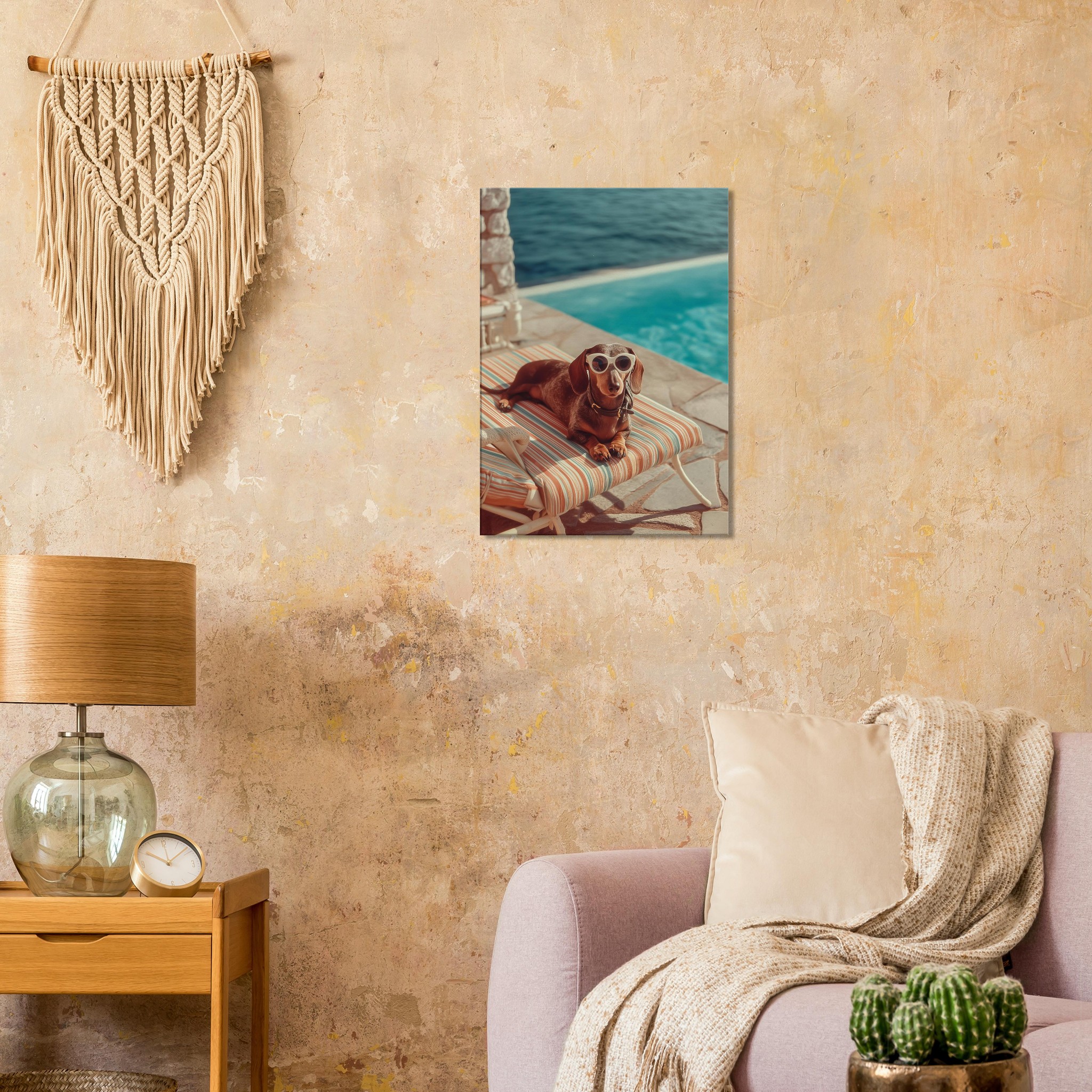 Zoée in the Sun art print interior mockup — Mediterranean Mood | Atelier Marbella