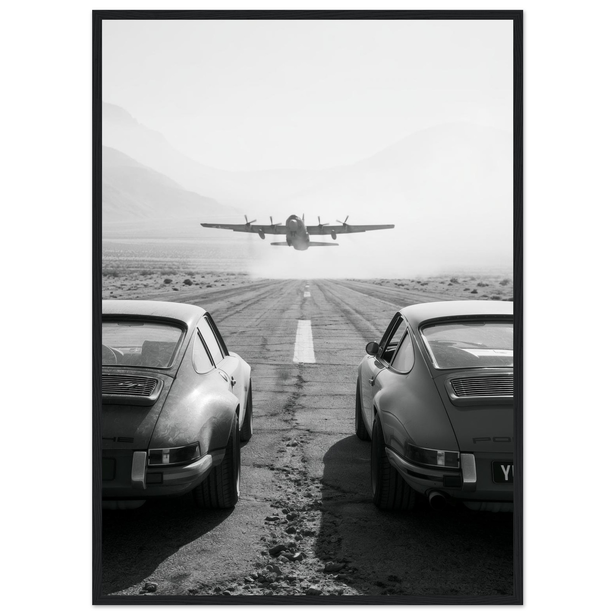 Porsche & WWII Plane — Framed Print | Atelier Marbella