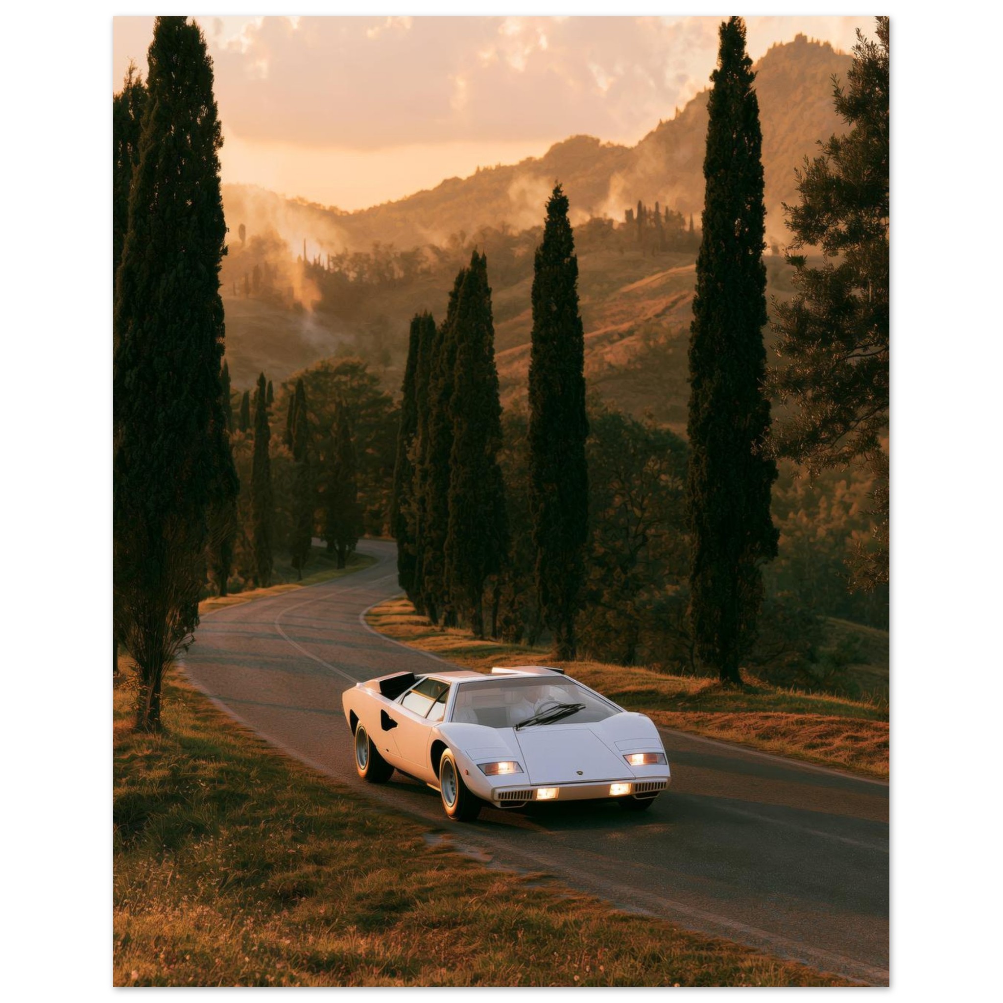 Lamborghini Countach art print interior mockup — Cars | Atelier Marbella