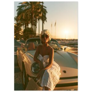 La chica y el Porsche — Lámina de arte mate