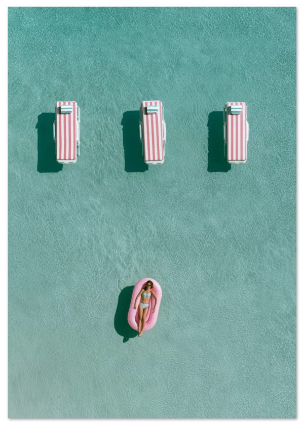 Aerial Infinity Pool and Sunbeds — Matte Art Print