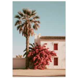 Cortijo espagnol et bougainvilliers — Impression d'art mat