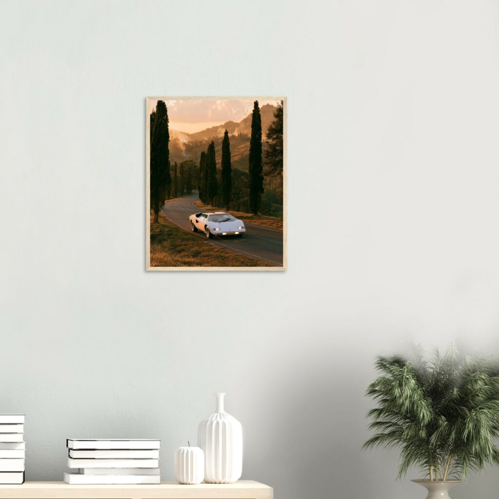Lamborghini Countach art print interior mockup — Cars | Atelier Marbella