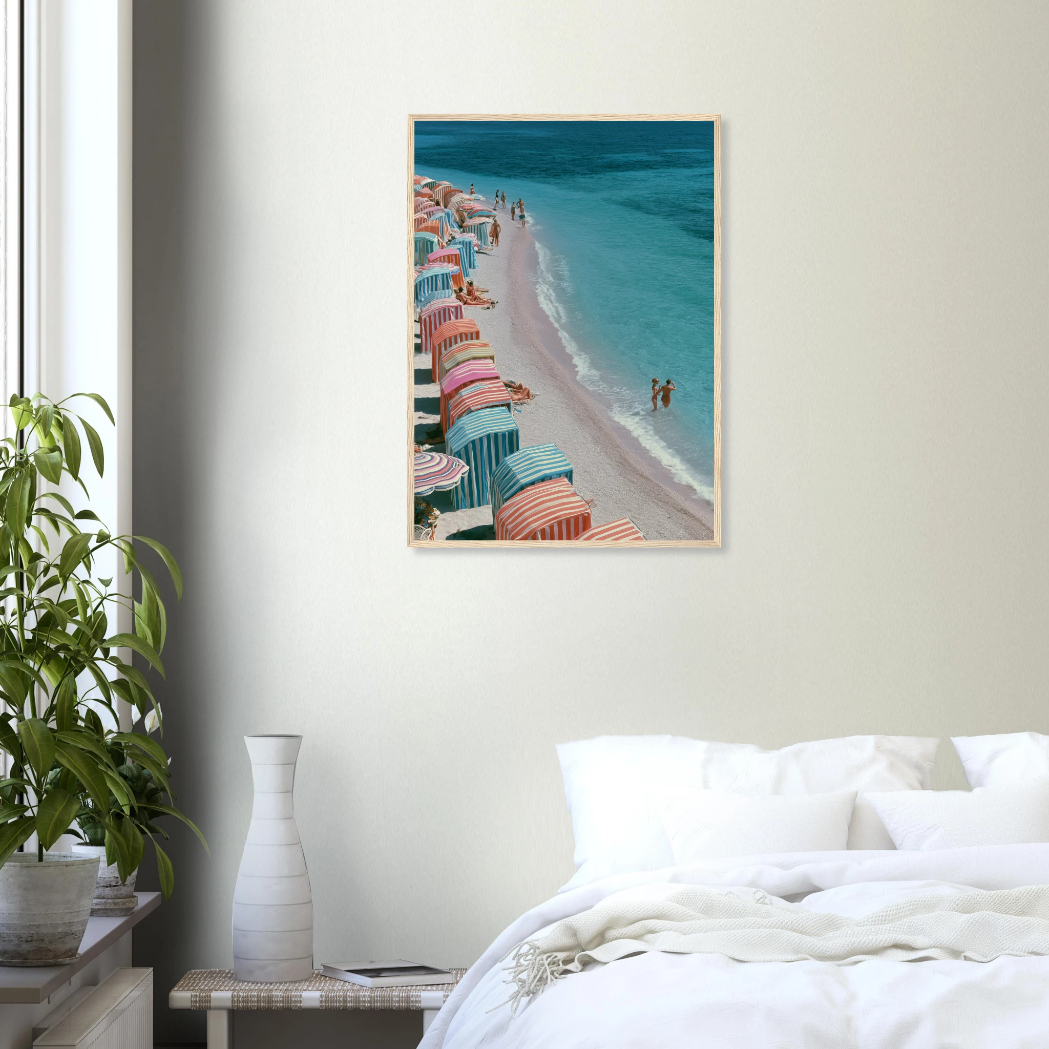 1960s Mediterranean Beach Scene — Framed Print | Atelier Marbella
