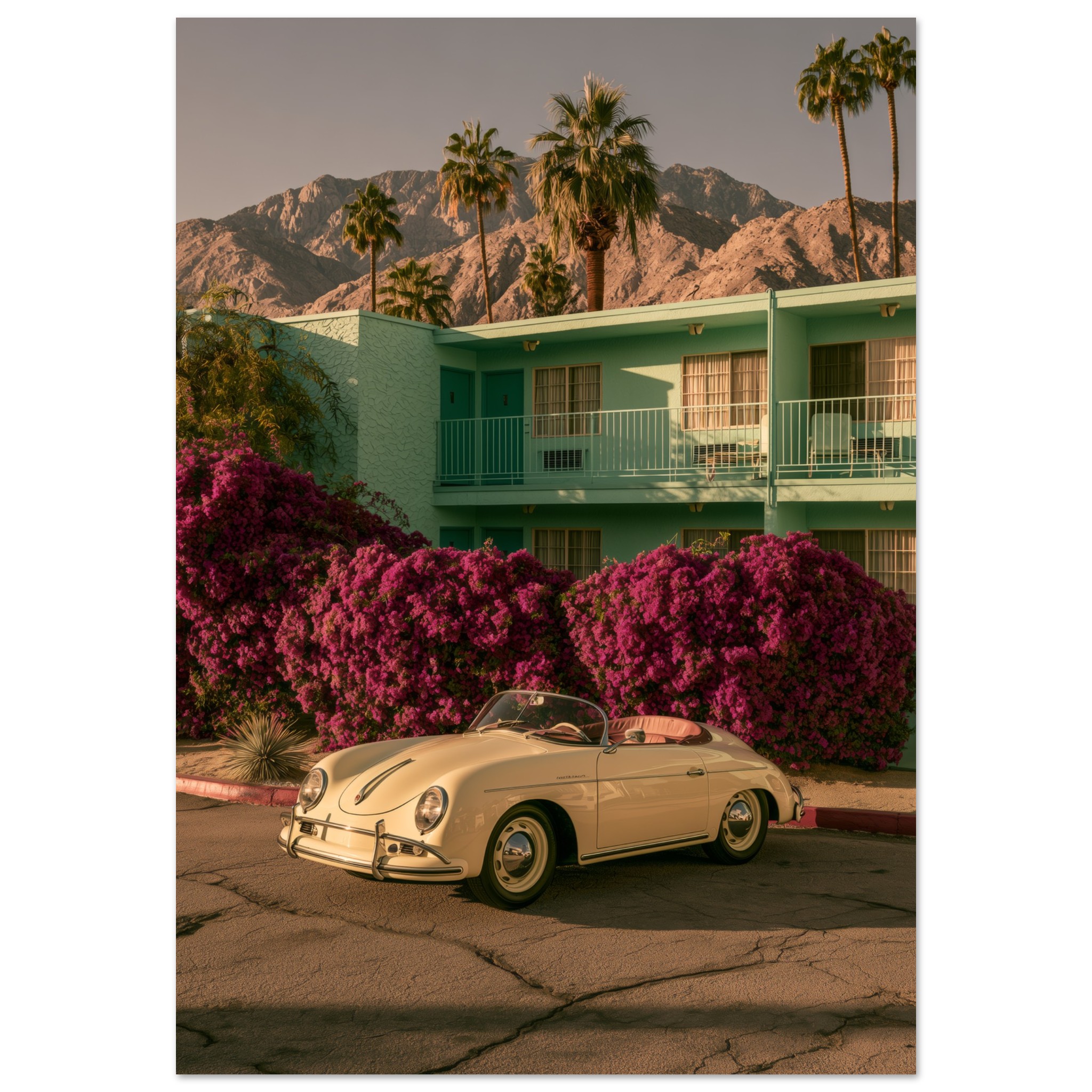 Porsche 356 PSring art print interior mockup — Cars | Atelier Marbella