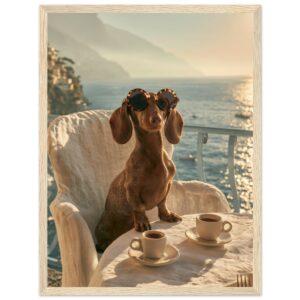Dachshund in Saint-Tropez I — Framed Print