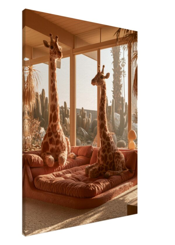 Giraffes in the Golden Lounge — Canvas Print