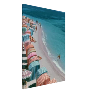 1960s Mediterranean Beach Scene — Canvas Print
