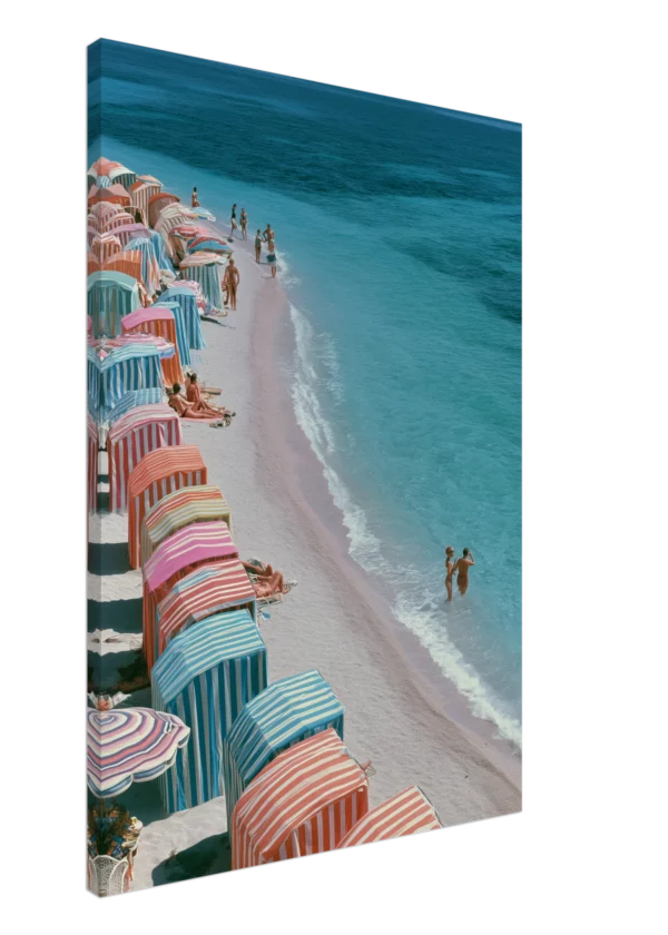 1960s Mediterranean Beach Scene — Canvas Print