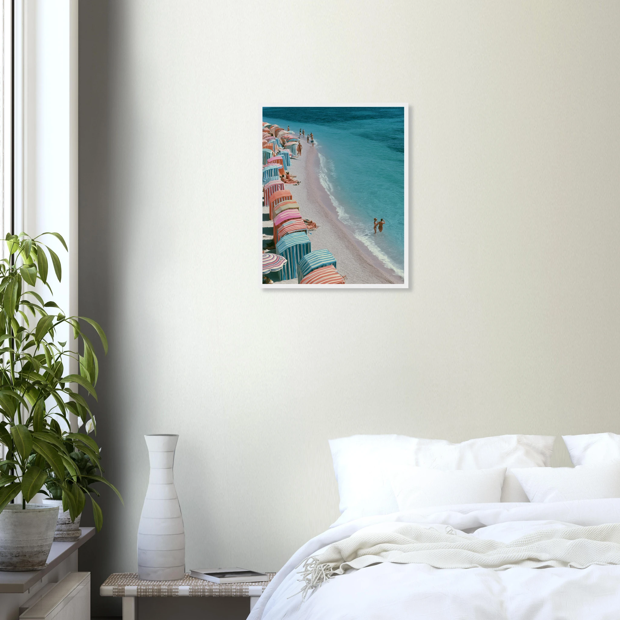 1960s Mediterranean Beach Scene — Framed Print | Atelier Marbella