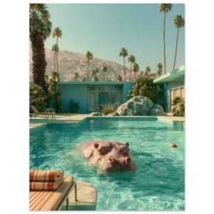 Beach Hippo — Matte Art Print