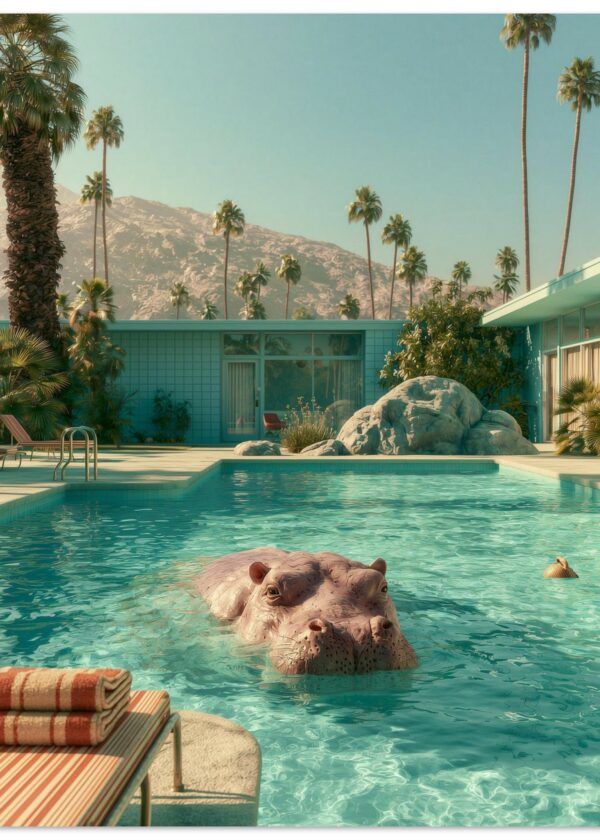 Beach Hippo — Matte Art Print