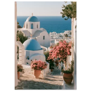 Aegean Blue Domes — Matte Art Print