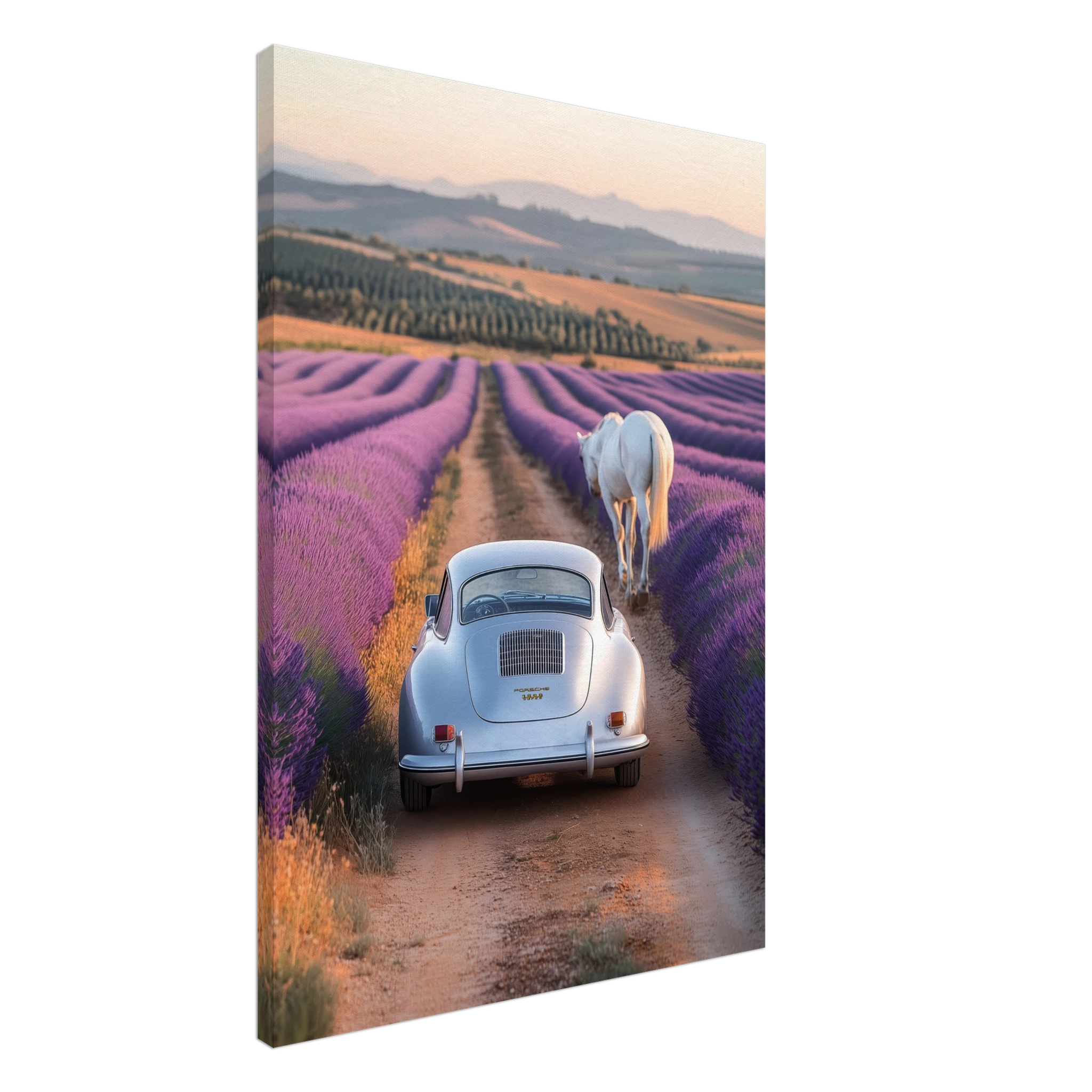 Porsche 356 and Lavender Fields — Canvas Print