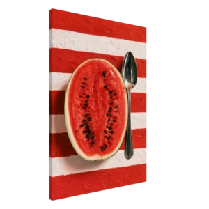 Watermelon & Silver Spoon — Canvas Print