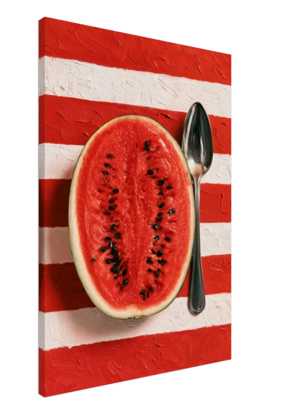 Watermelon & Silver Spoon — Canvas Print