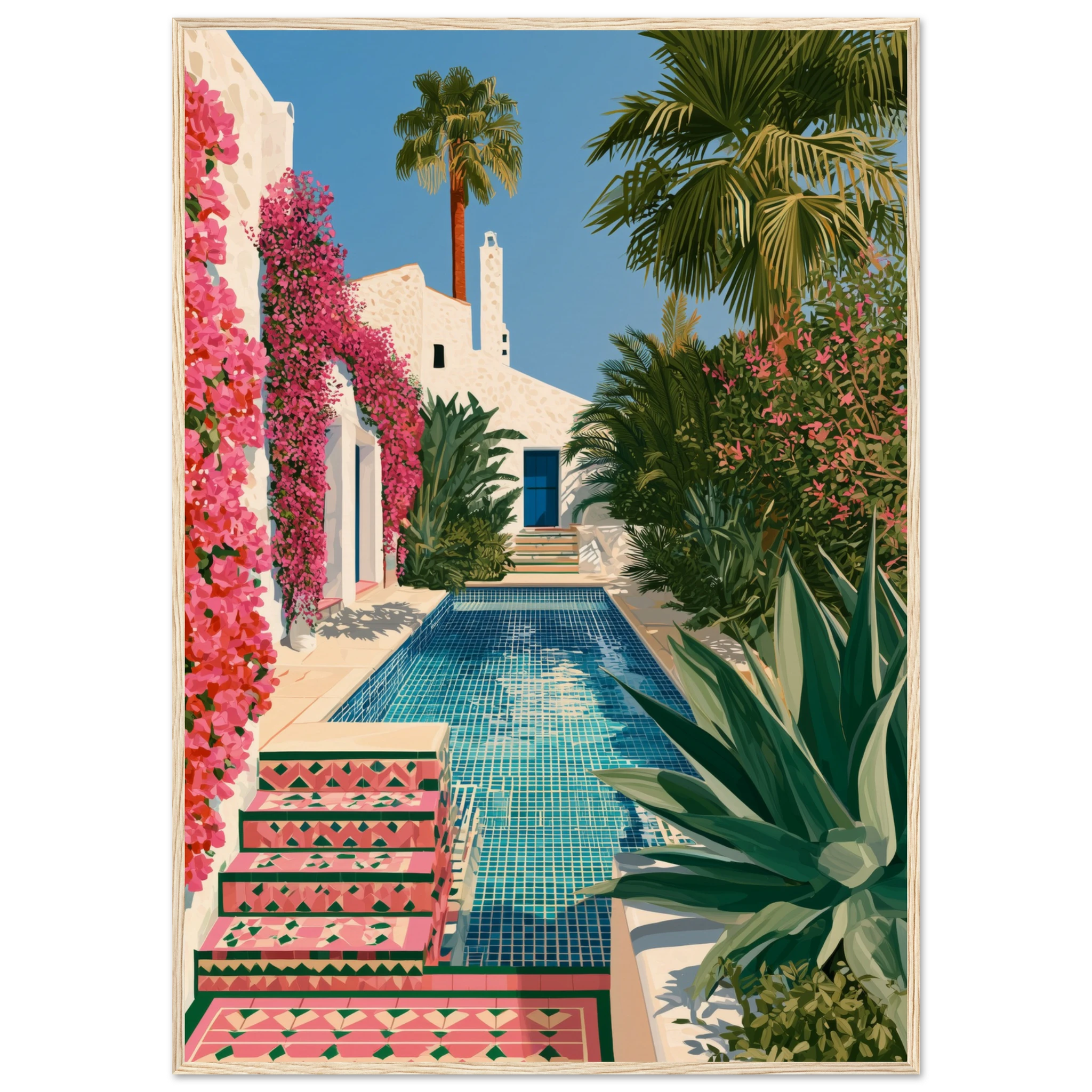 Villa Rosa — Andalusian Pool — Framed Print, close-up | Atelier Marbella