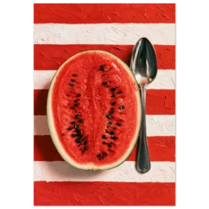 Watermelon & Silver Spoon — Matte Art Print