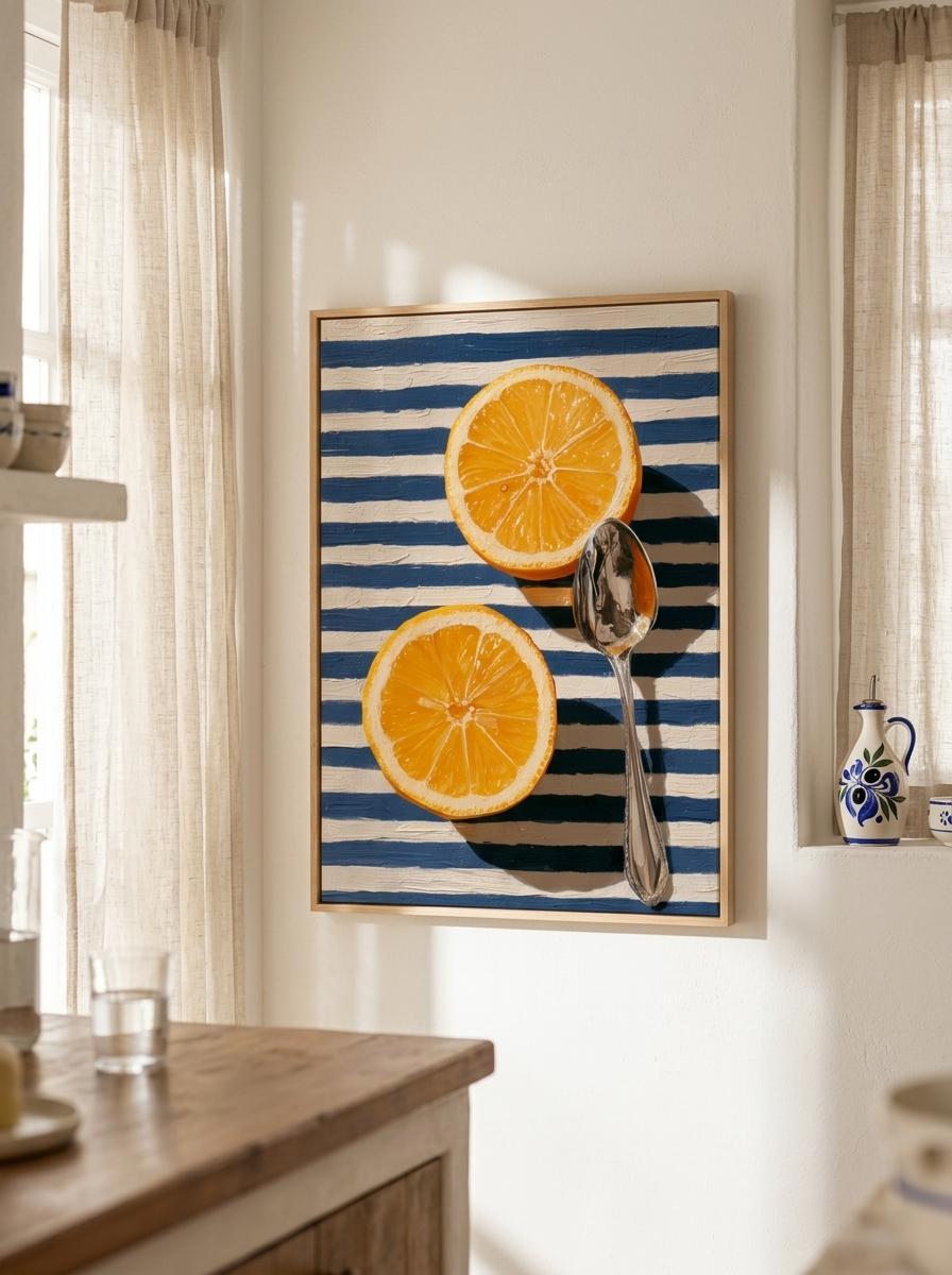 Lemons on Marin Mediterranean Still Life — Framed Print