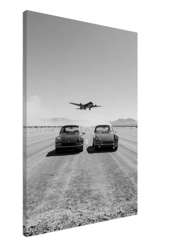 Porsche 911 Classic and WW2 Planes Wall Art — Canvas Print