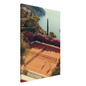 Riviera Clay Court — Mediterranean Tennis — Canvas Print