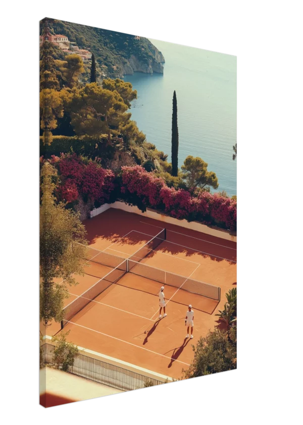 Riviera Clay Court — Mediterranean Tennis — Canvas Print