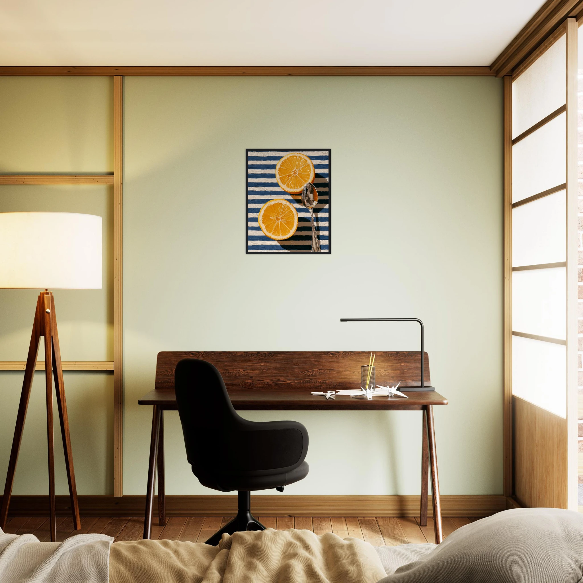 Lemons on Marin framed print — French Riviera wall art wood frame interior