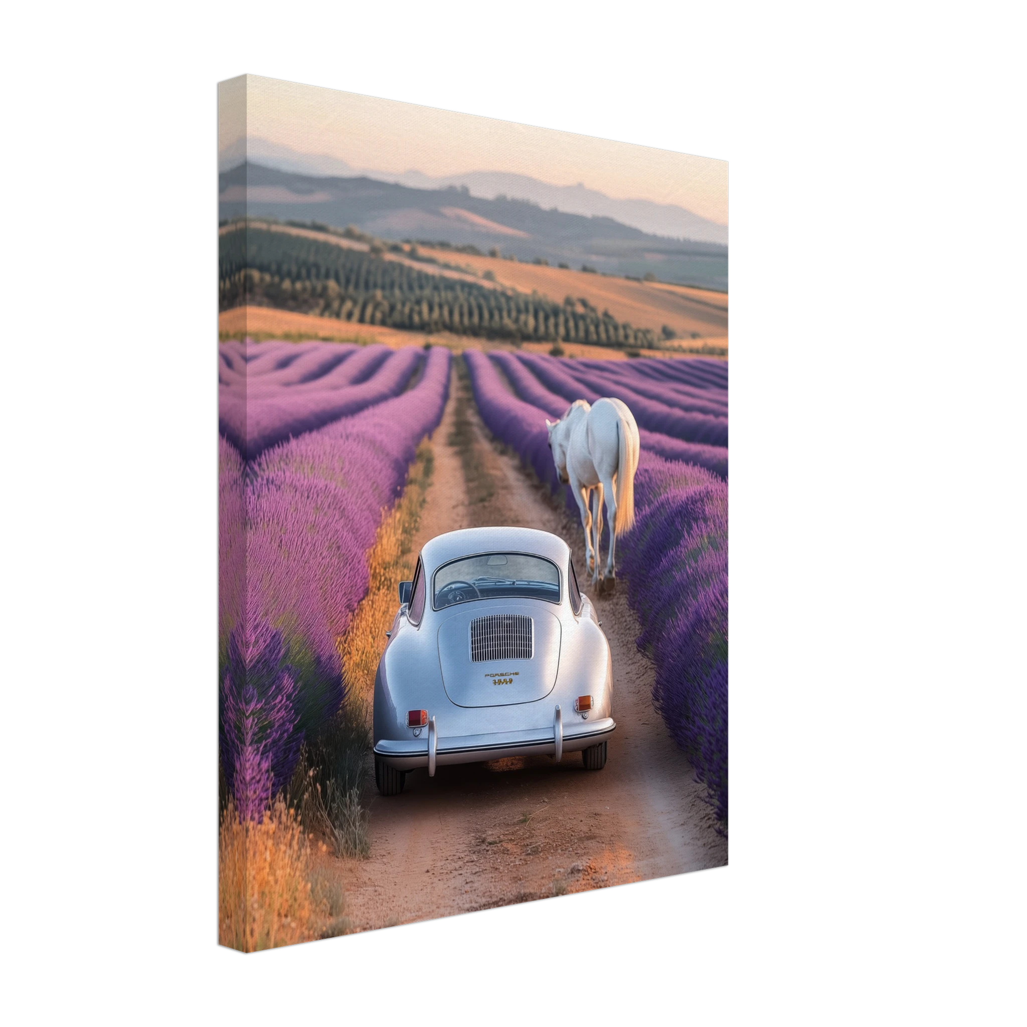 Porsche 356 and Lavender Fields — Canvas Print