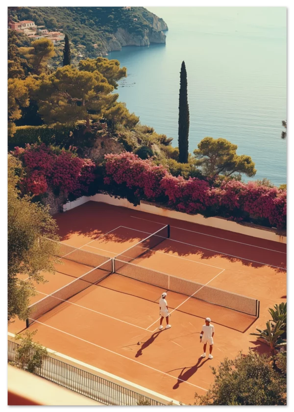 Riviera Clay Court — Mediterranean Tennis  — Matte Art Print