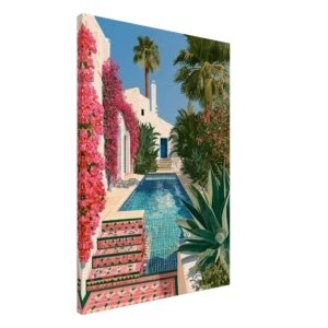 Villa Rosa — Andalusian Pool — Canvas Print