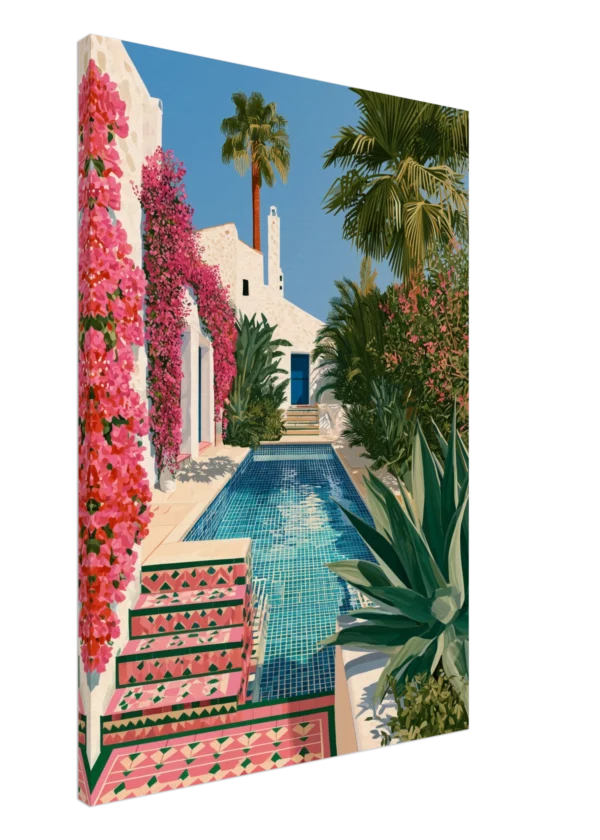 Villa Rosa — Andalusian Pool — Canvas Print