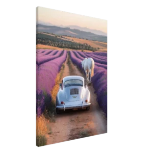 Porsche 356 and Lavender Fields — Canvas Print