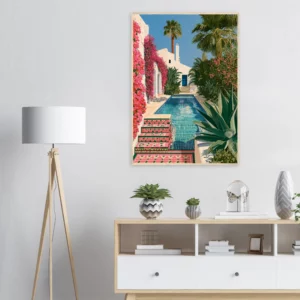 Villa Rosa — Andalusian Pool — Framed Print