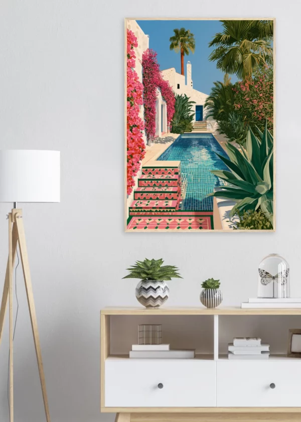 Villa Rosa — Andalusian Pool — Framed Print