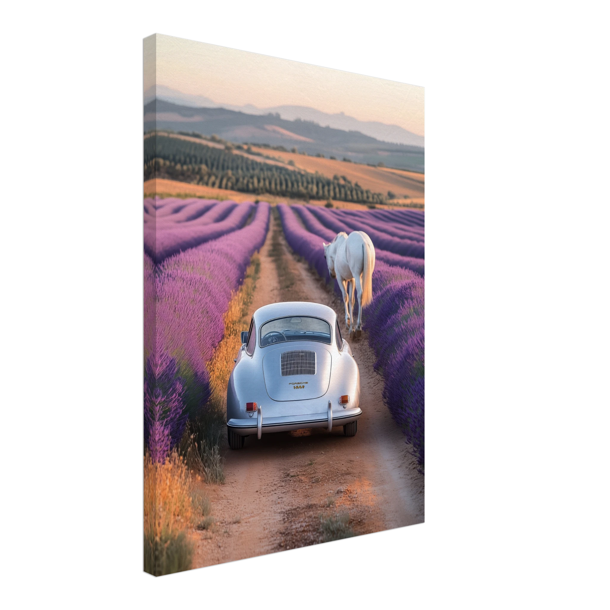 Porsche 356 and Lavender Fields — Canvas Print