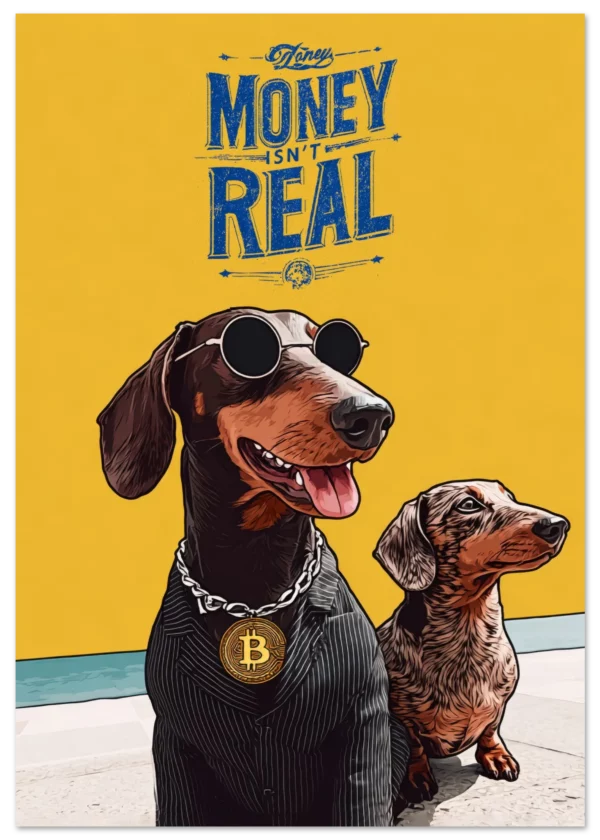 Bitcoin Dachshund Crypto Wall Art — Matte Art Print