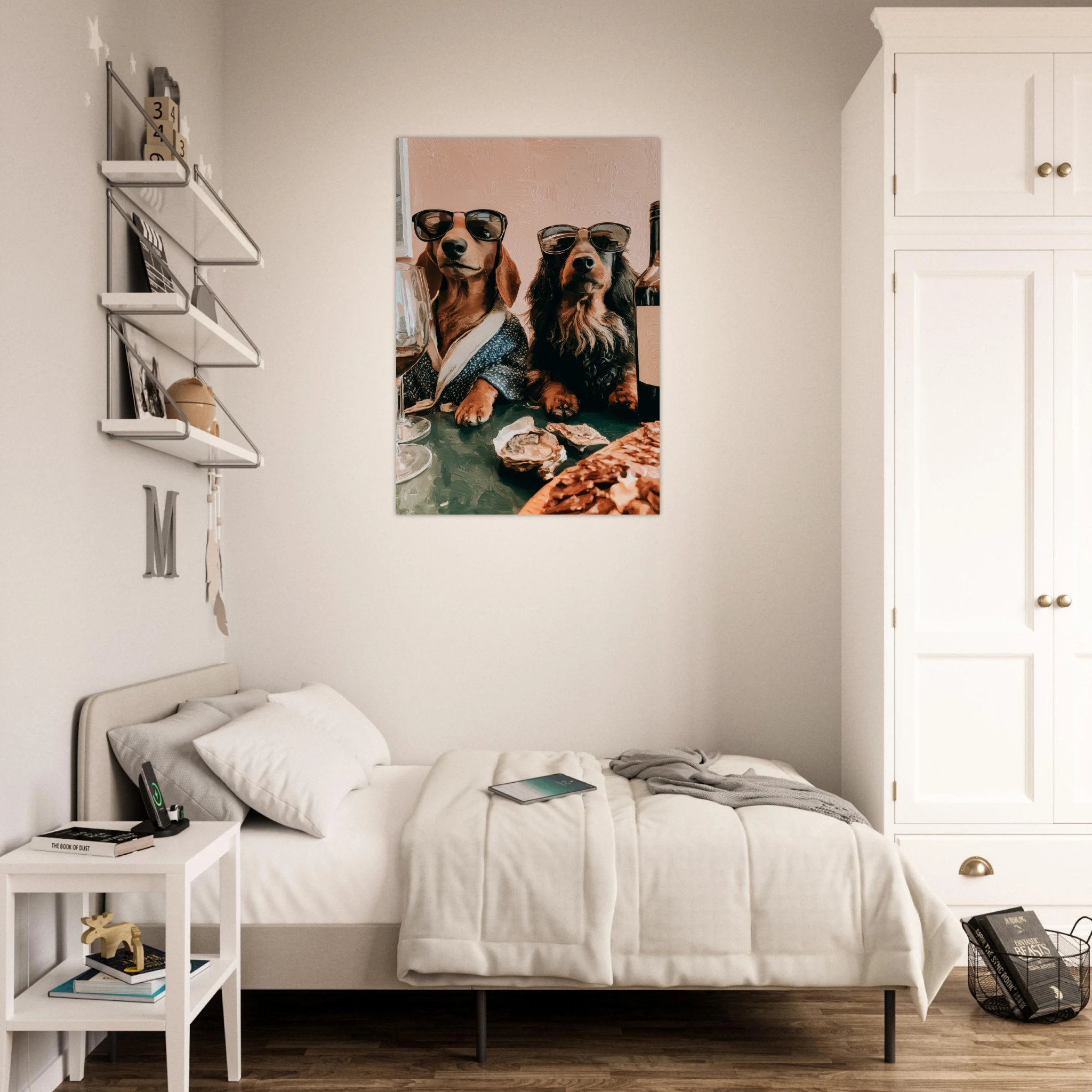 Dachshunds Wine & Dine — Matte Art Print mockup 3 | Atelier Marbella