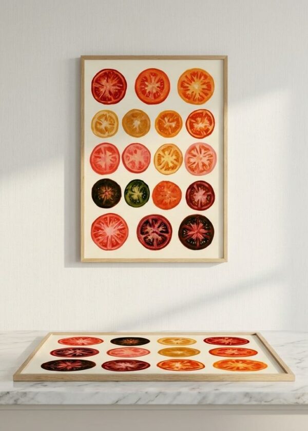 Heirloom Tomatoes — Botanical Study — Framed Print